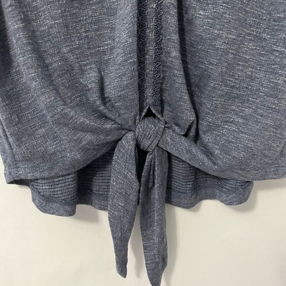 🟢Christopher & Banks Blue3/4 Sleeve Front Tie V Neck  Top Size PS NWT - Picture 2 of 8